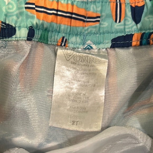 UV Skinz - Retro Green and Orange Swim Trunks - Picture 2 of 3